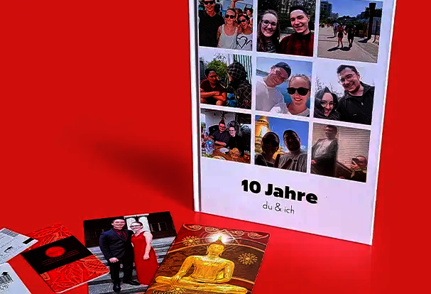 Persönliche Fotobuch-Tipps für Jahrestage und gemeinsame Erinnerungen. Fotobuch-Tipps für Paare: Kreatives Erinnerungsbuch mit Fotos aus 10 Jahren „Du & Ich“.