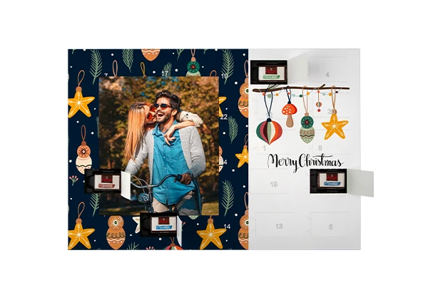 Personalisierbare Fotoprodukte: Adventskalender mit Schokolade und eigenem Foto von ORWO Individuell gestaltete Adventskalender mit Schokolade und eigenem Foto – kreative Fotoprodukte für die Weihnachtszeit.