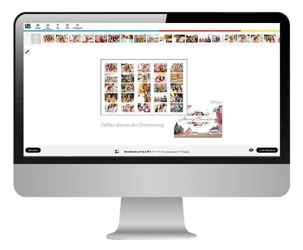 Im Online Designer kannst du deinen Adventskalender mit Foto easy gestalten.