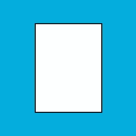 Fotobuch im Hochformat Weißes Rechteck mit schwarzer Umrandung im Hochformat auf blauem Hintergrund. Die Grafik steht für die Auswahl „Hochformat“ für das Format deines Fotobuchs.