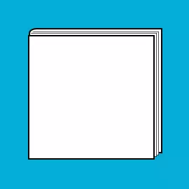 Quadratisches Fotobuch in der Größe 30 x 30 cm Stilisierte Darstellung eines großen quadratischen Fotobuchs auf blauem Hintergrund. Die Grafik steht stellvertretend für die Auswahl „30 x 30 cm“ in Bezug auf die Größe deines quadratischen Fotobuchs.